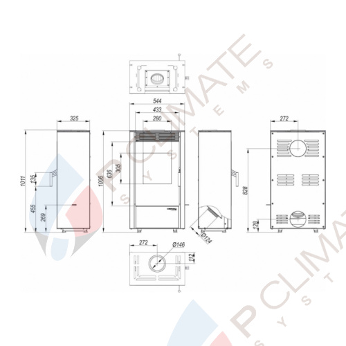 Печь DEFRO HOME VIVA 6кВт, золотая сталь