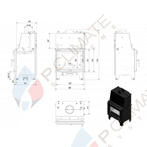 Топка с водяным контуром AQUARIO/Z/10/PW/W