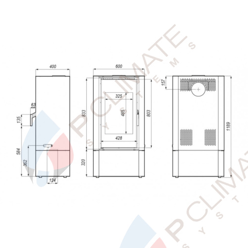 Печь DEFRO HOME SOLUM LOG, 9кВт, белая сталь