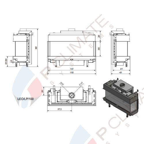 Газовая топка LEO/LP/100/G20 (магистральный газ)