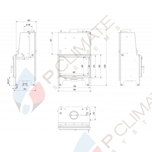 AQUARIO/Z/10/PW/W/DG каминная топка с водяным контуром