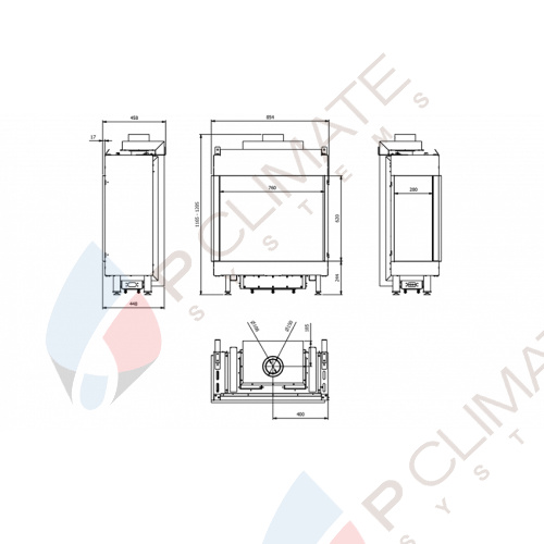 Топка на газу LEO/L/76/62/G31/37MBAR, баллонный газ