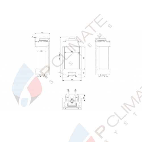 Каминная топка на газу LEO/LP/45/68/G31/37MBAR, баллонный газ